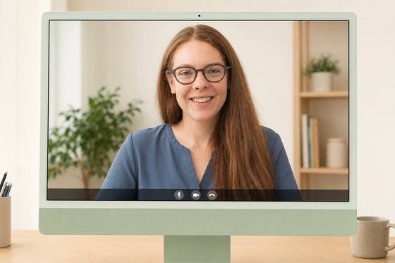 Dr. Melanie Zandler bei einem Online-Termin per Video